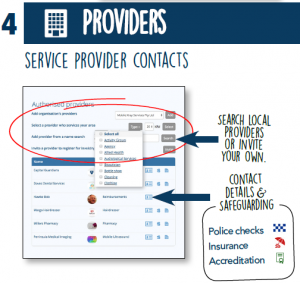 Setting up providers in the Capital Guardian app.